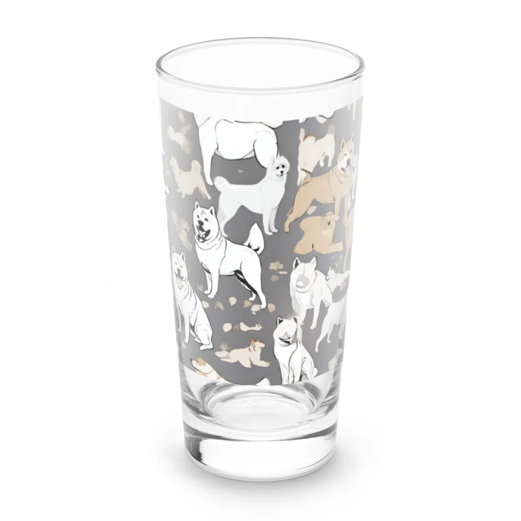 pinetreeの秋田犬３ Long Sized Water Glass :front