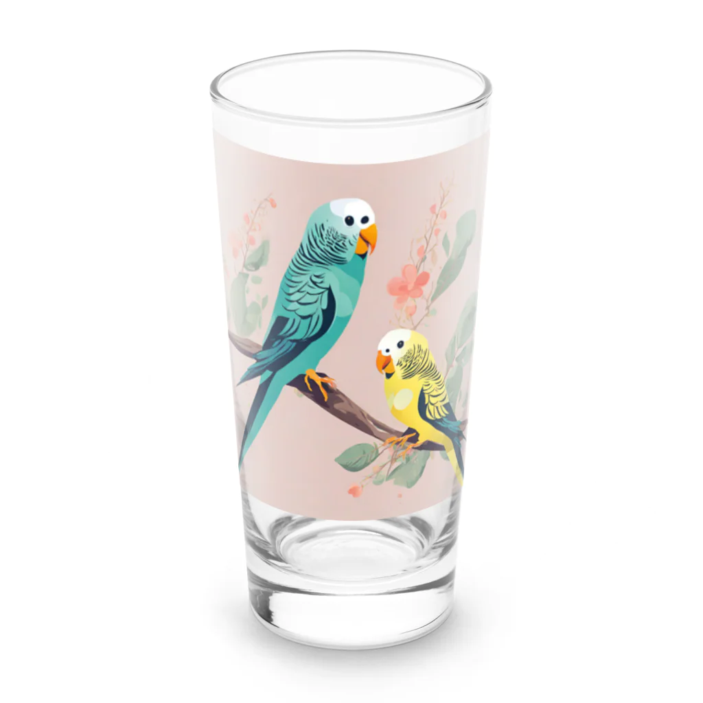 pinetreeのインコ１ Long Sized Water Glass :front