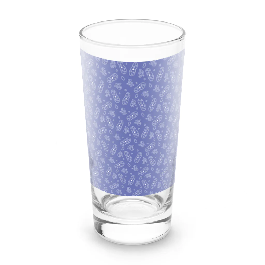 B-catの微生物パターン青_アイテムいろいろ Long Sized Water Glass :front