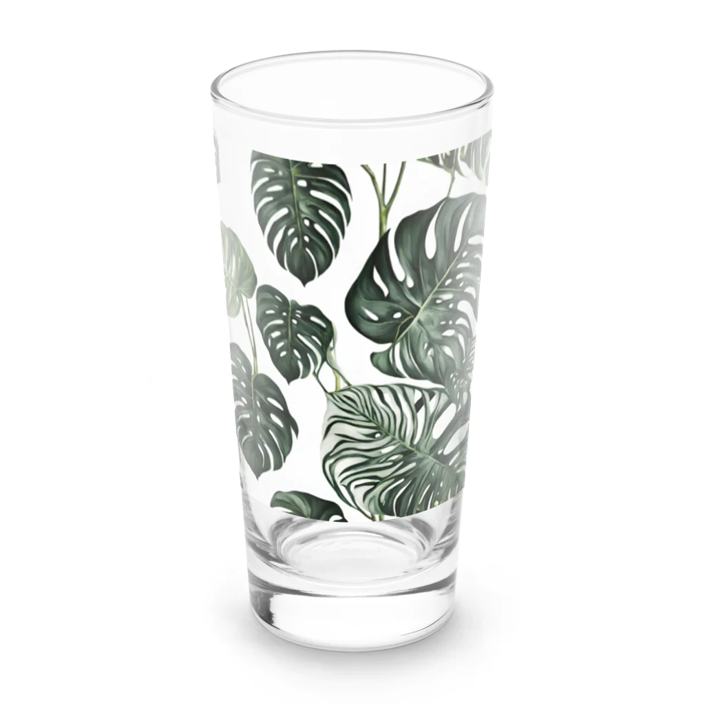 アガベマンの斑入りモンステラグッズ Long Sized Water Glass :front