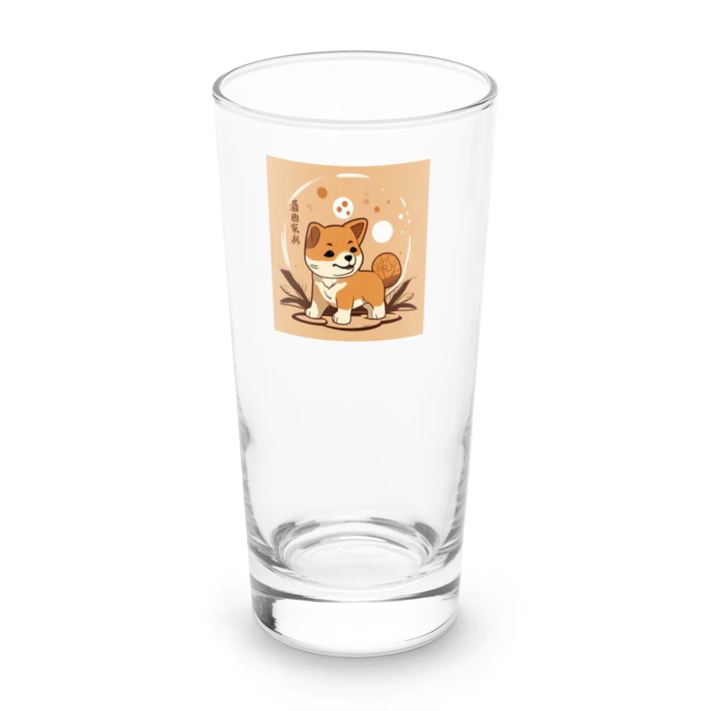 dcgnori／ワンコ画像の柴犬、縄文☆彡古代くん Long Sized Water Glass :front