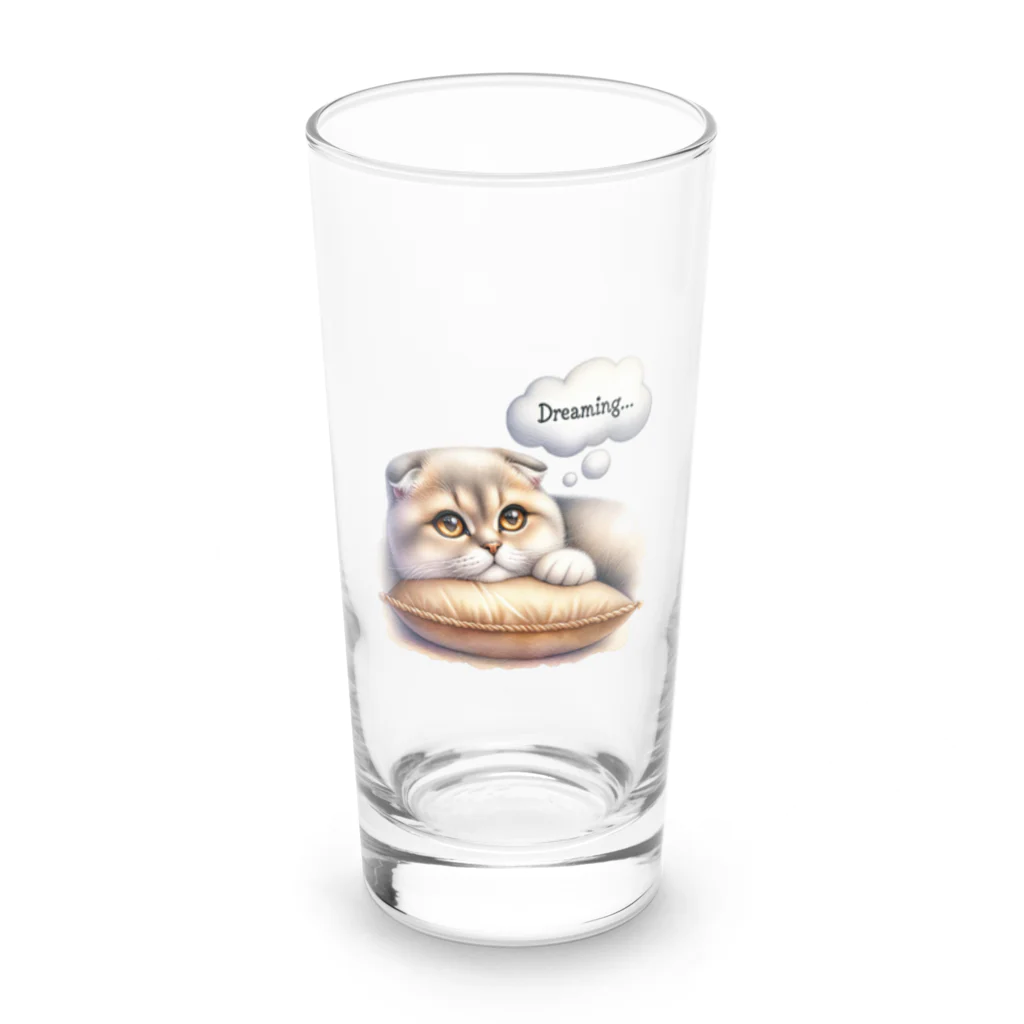 amakanaのまる耳ねこのほっこり時間 Long Sized Water Glass :front