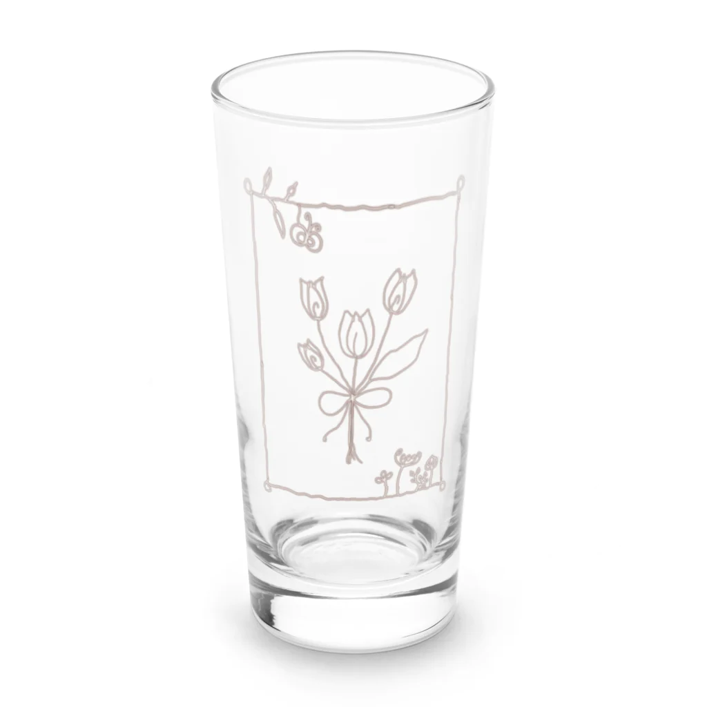 りゅみshopのワイヤーアート風フラワー Long Sized Water Glass :front