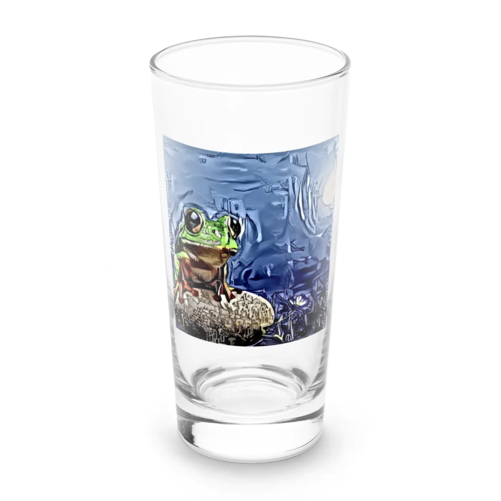 絵を描く人【のなまに】の月夜のカエル Long Sized Water Glass :front