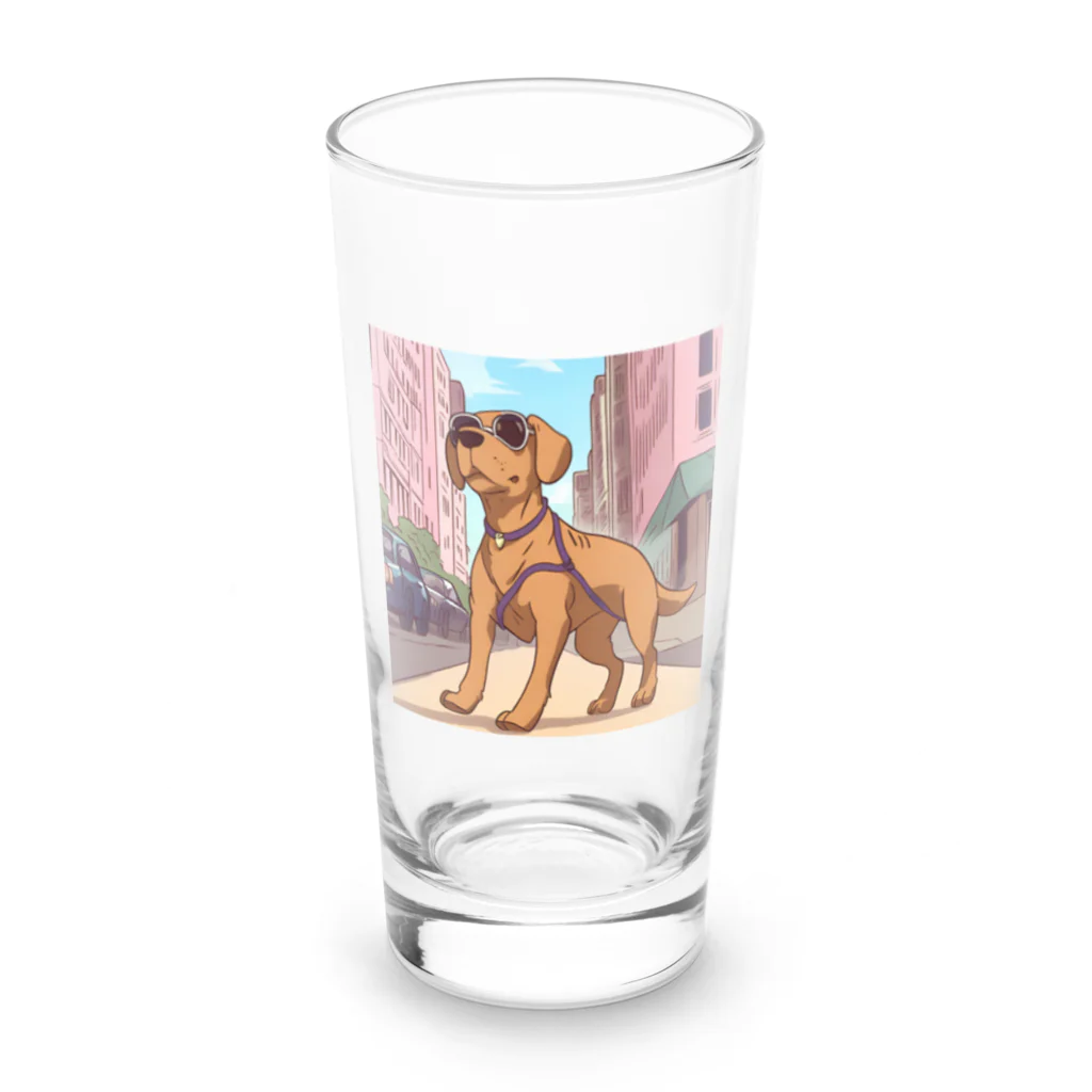 candokysの街ゆくDOG Long Sized Water Glass :front