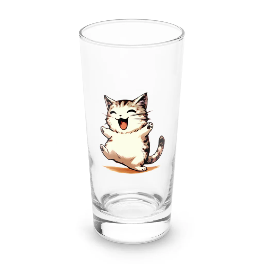 マッハSHOPのAI天風猫(笑顔1) Long Sized Water Glass :front