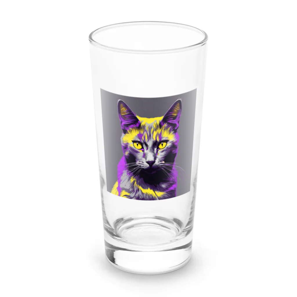 ながさわショップのnight cat Long Sized Water Glass :front