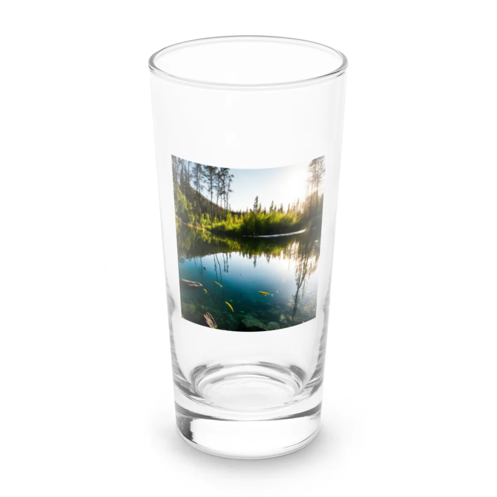 No Fishing No Life のここで釣りをさせて下さい! Long Sized Water Glass :front