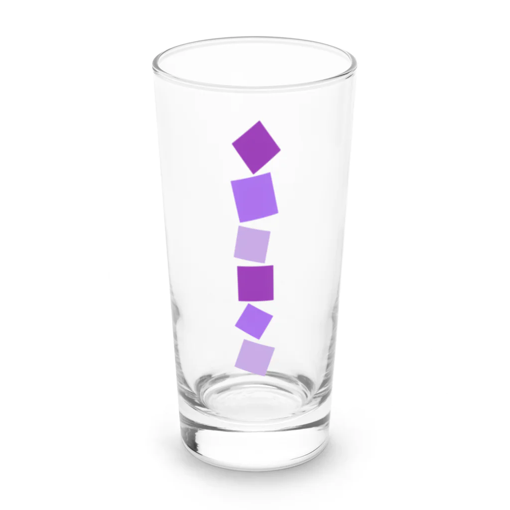 つきしょっぷの紫色の四角形 Long Sized Water Glass :front