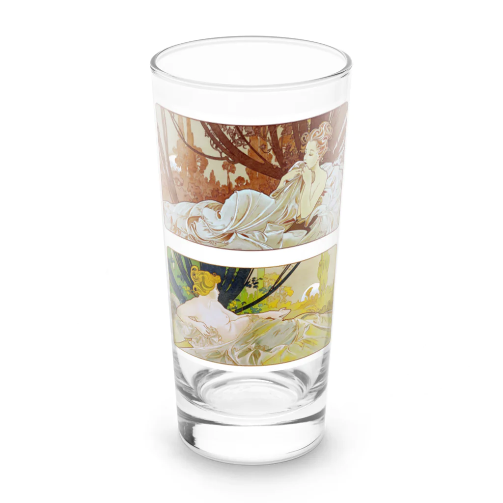かえる商店の黄昏と曙 by Alfons Mucha Long Sized Water Glass :front