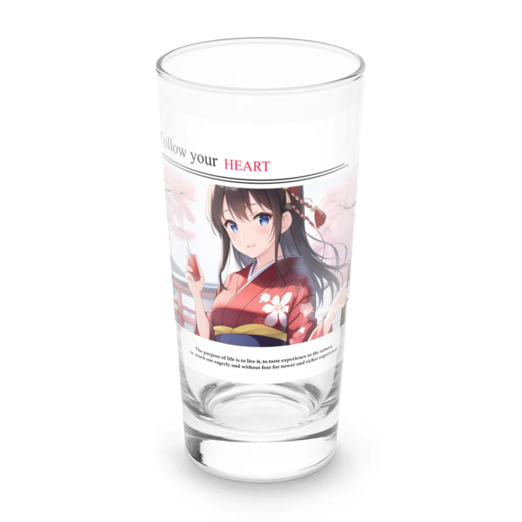 何これ屋の着物女子 Long Sized Water Glass :front