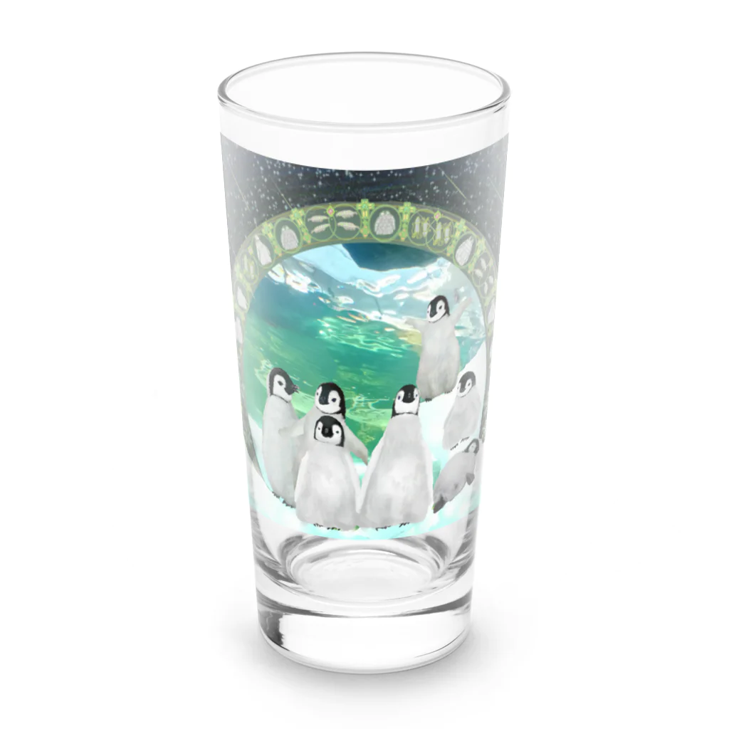 コウテイペンギン至上主義のコウテイペンギンのヒナ　たくさん Long Sized Water Glass :front