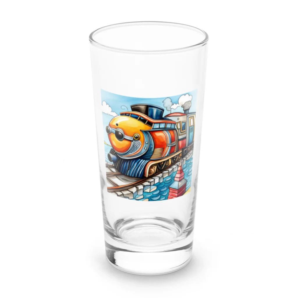 アニマルキャンバスのトレインフィッシュ Long Sized Water Glass :front