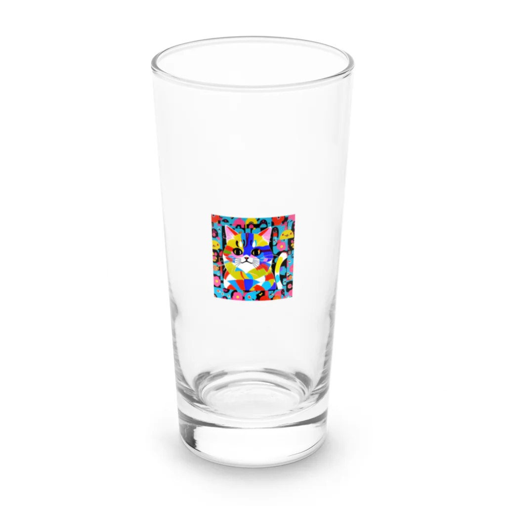 629_CAT_ARTのカラフルキャット Long Sized Water Glass :front