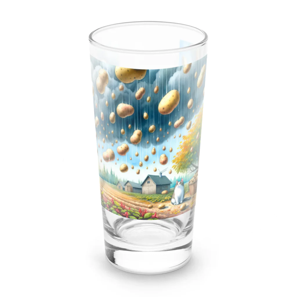 ねこ鉄道の芋降り猫 Long Sized Water Glass :front