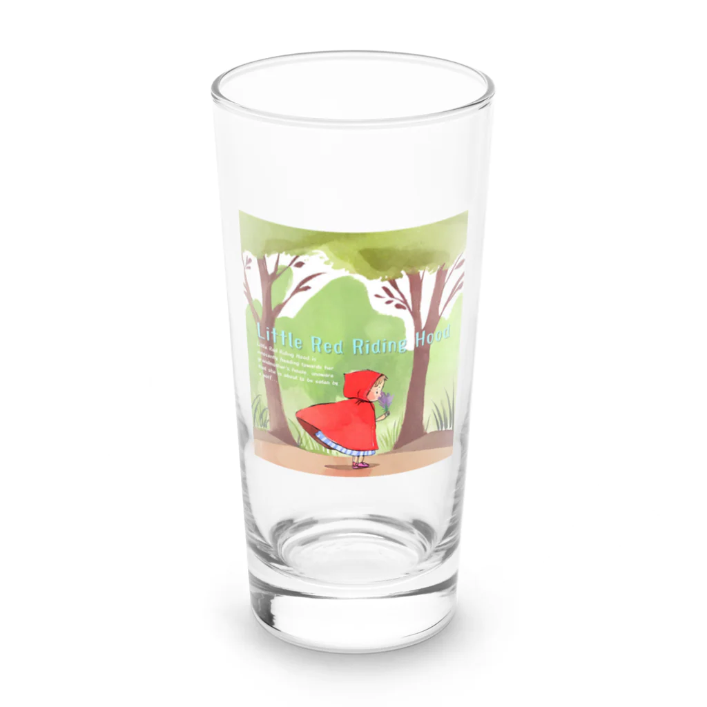 petitringo -プチリンゴ-のおばあさんのお家へ向かう赤ずきんちゃん Long Sized Water Glass :front