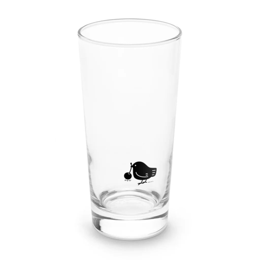 イラスト MONYAAT のワンポイント　みつぐとり Long Sized Water Glass :front