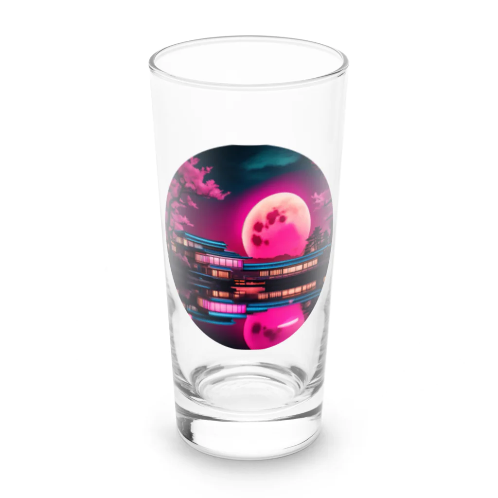 RetrowaveFlowerのRetrowaveFlower-桜- Long Sized Water Glass :front