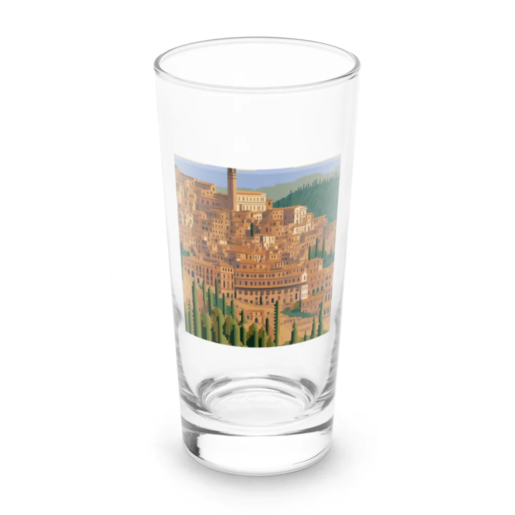 keita-sawadaのドット　イタリアのシエナの街並み Long Sized Water Glass :front