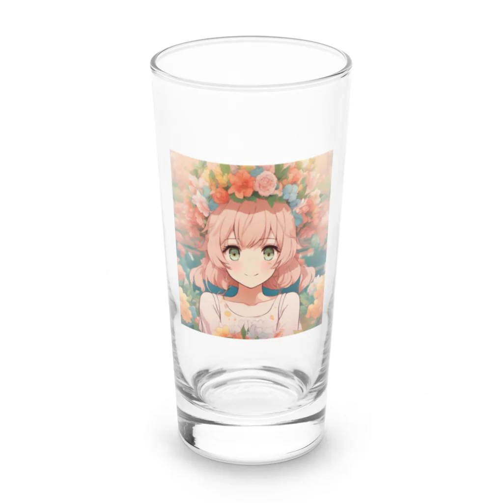 G7のショップの 花咲く彼方の美少女のアートコレクションBeauty Amidst Blossoms - Girl's Art Collection Long Sized Water Glass :front