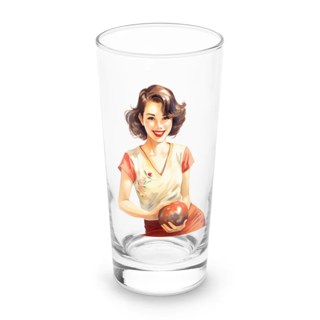 MistyStarkの日本人女性ボーリング Long Sized Water Glass :front