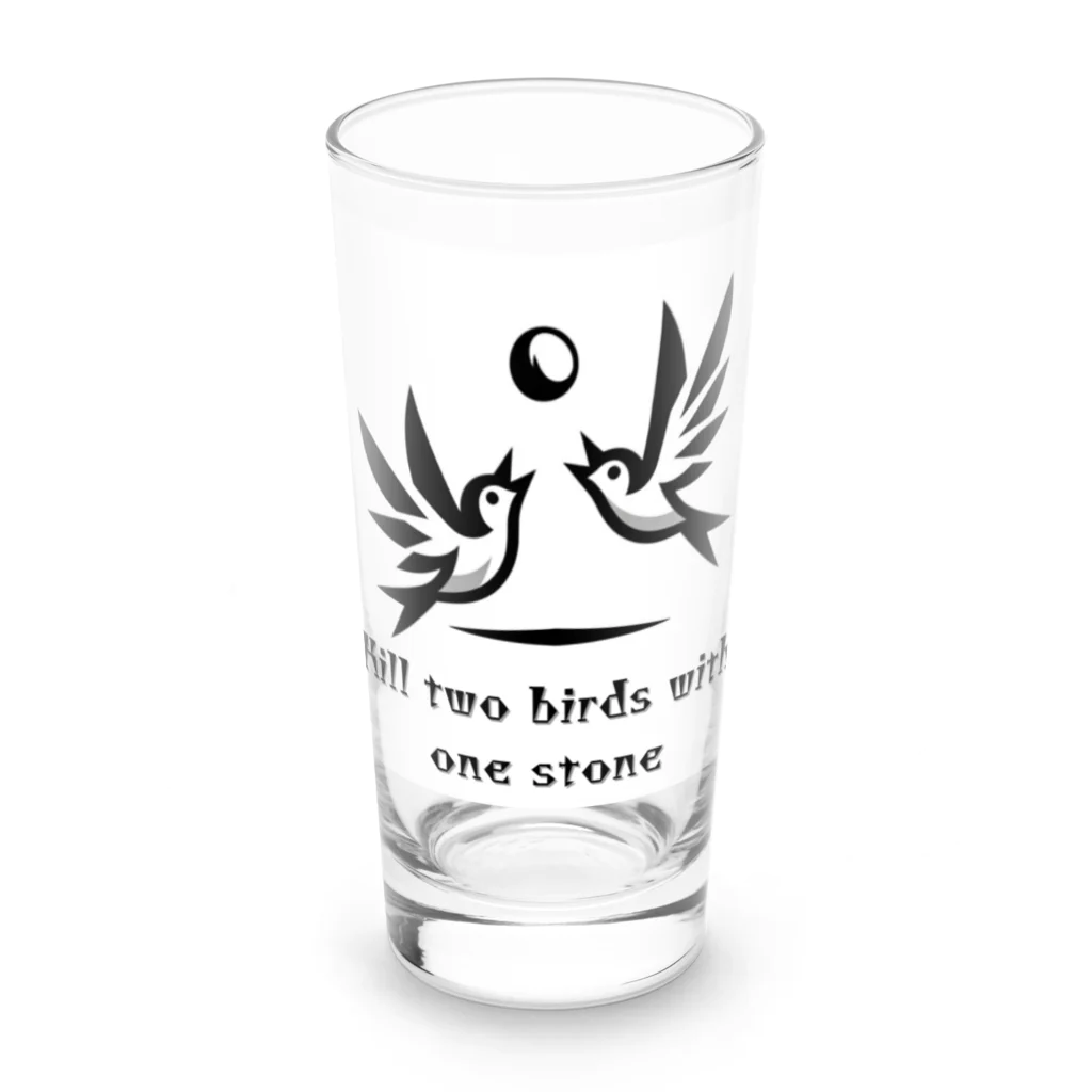 &AIの一石二鳥(Kill two birds with one stone) Long Sized Water Glass :front