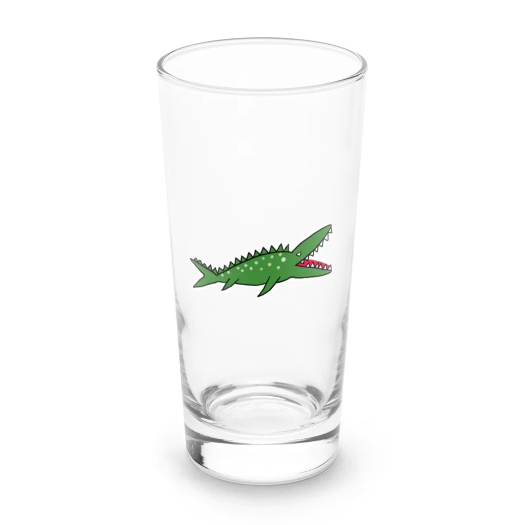 HILOMIOのグリーンモササウルス Long Sized Water Glass :front