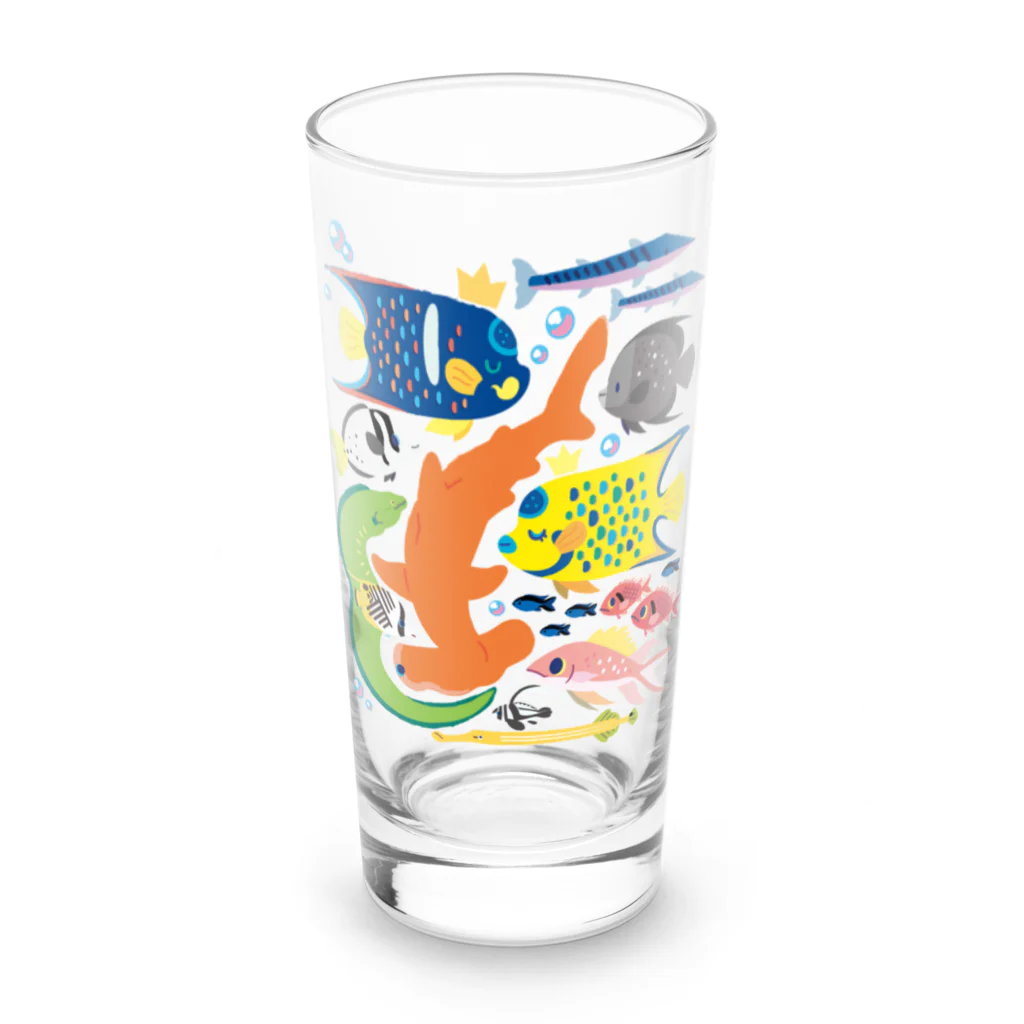 みなとまち層のキング&クイーンエンゼルフィッシュ Long Sized Water Glass :front