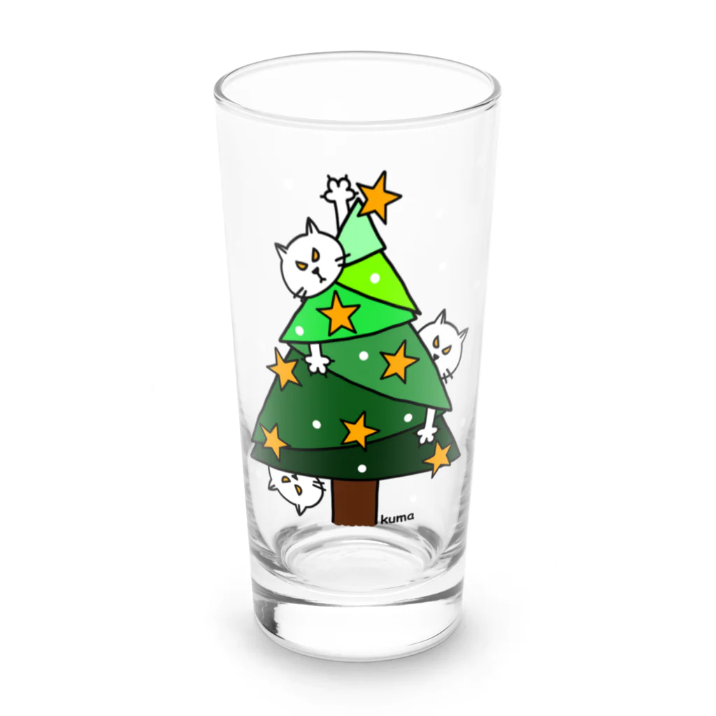 mkumakumaのニャンコの楽しいクリスマス ロンググラス前面