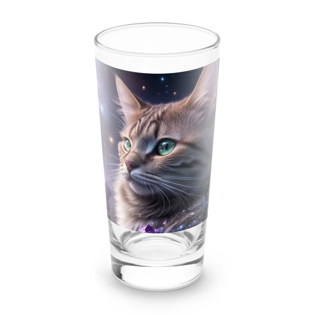 ZZRR12の「星の囁き - 宇宙への猫の眺め」 Long Sized Water Glass :front