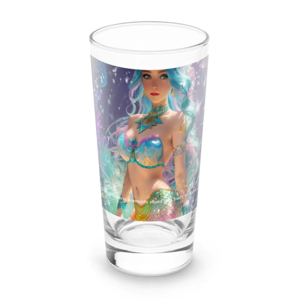 💖宇宙整体♪🌈♪こころからだチャンネル♪💖のConsciousness connects mind and body to space Long Sized Water Glass :front