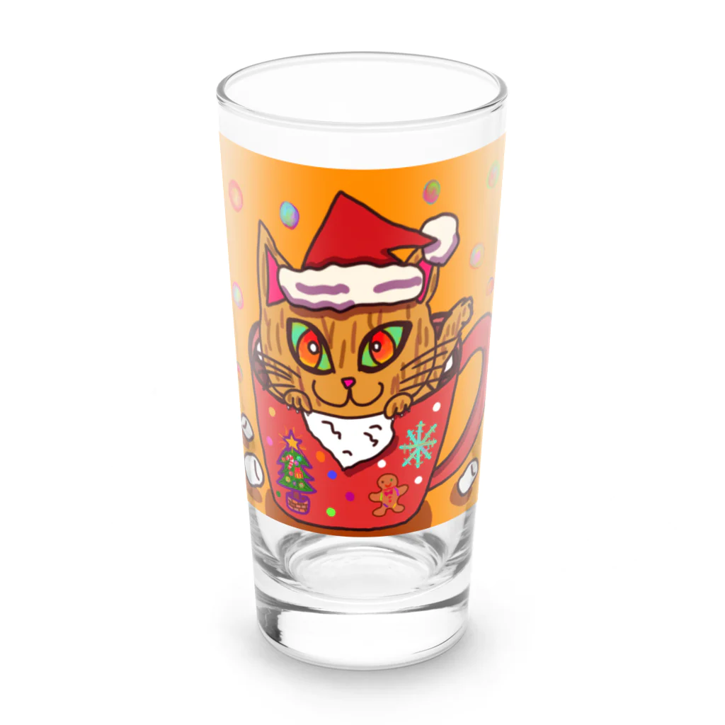 MAのクリスマスにゃんこ Long Sized Water Glass :front