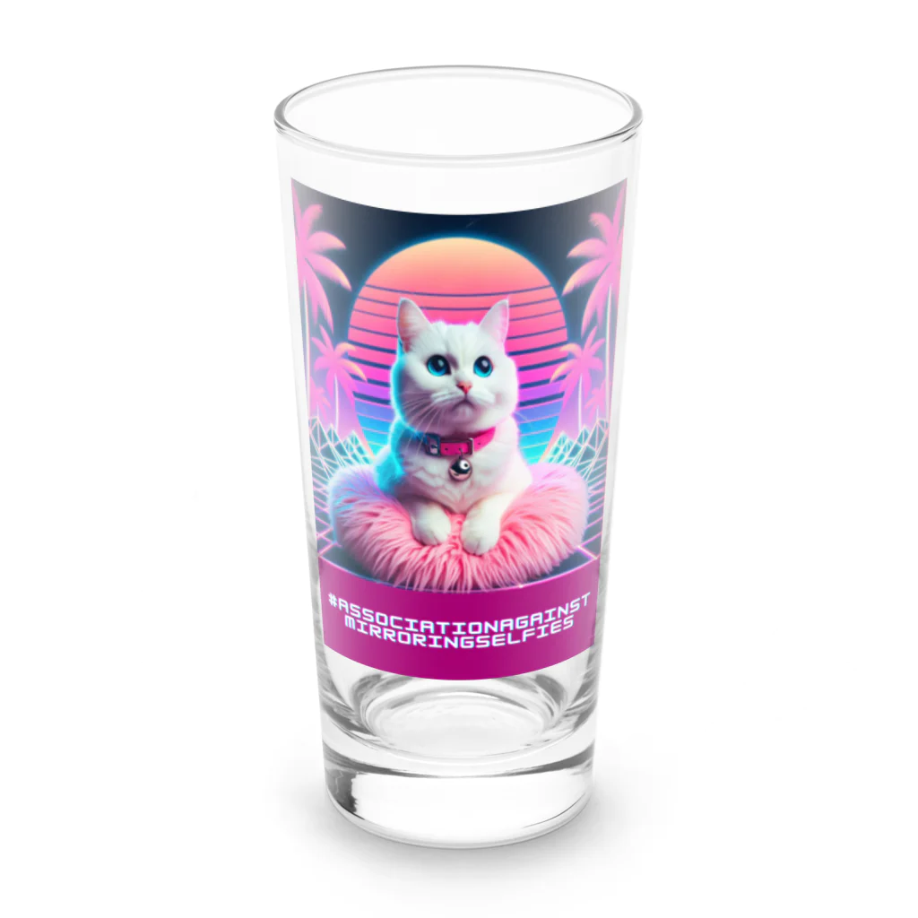 Association Against Mirroring SelfiesのSynthwave_cats Long Sized Water Glass :front