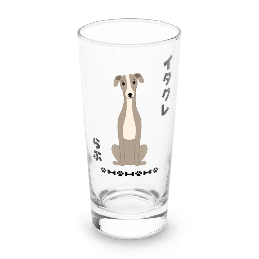 わんだーぱうだーのイタグレらぶ Long Sized Water Glass :front