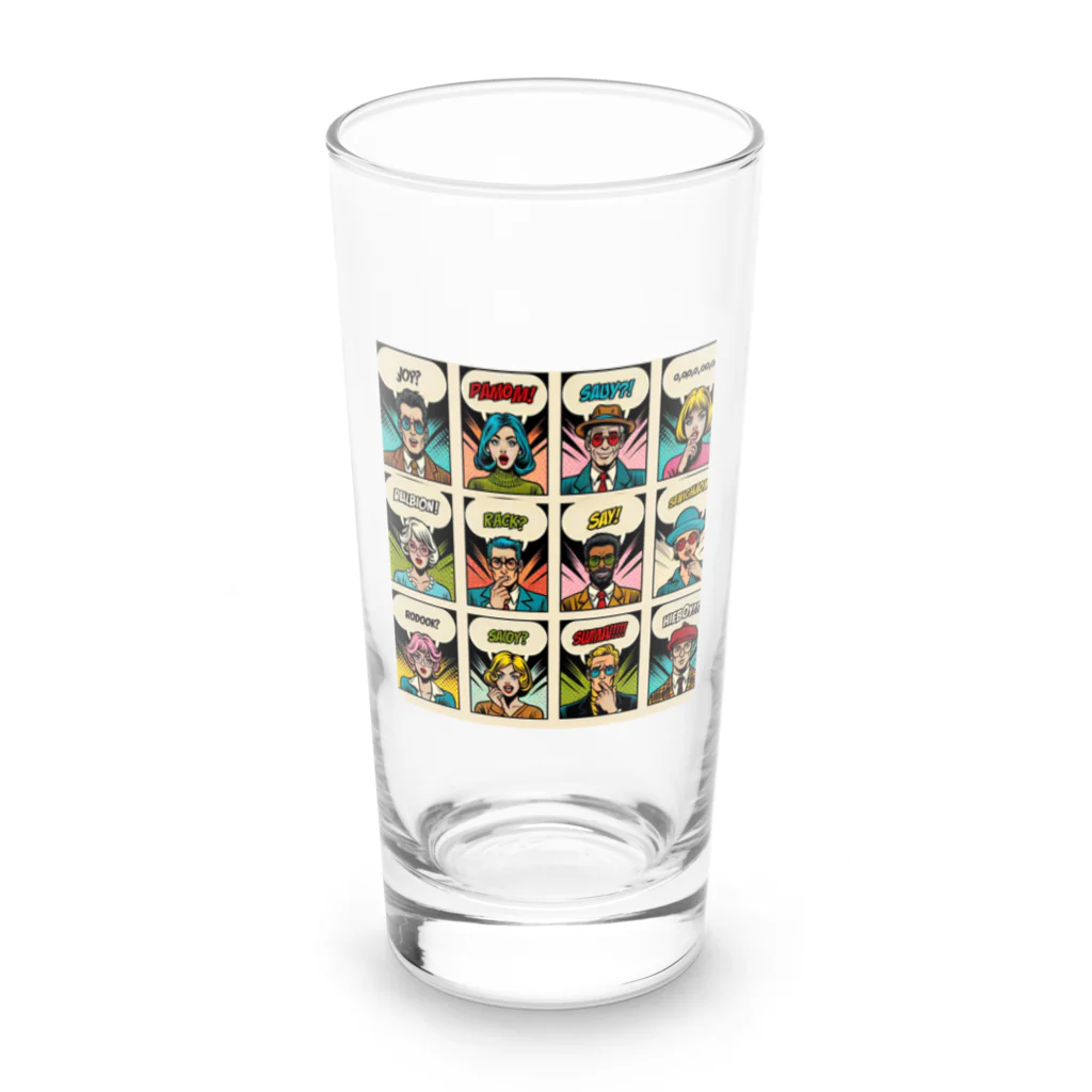 minishokoのアメコミ風コラージュ Long Sized Water Glass :front