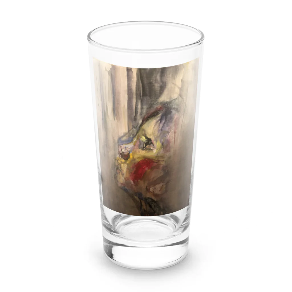 青い猫の瞬き Long Sized Water Glass :front