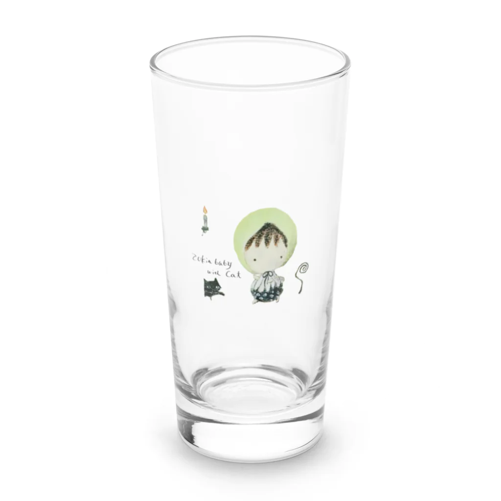 魔法の世界～ずきん～のずきんbabyと猫 Long Sized Water Glass :front