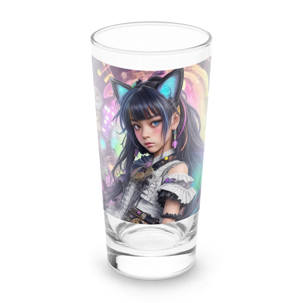 ZZRR12の時間の守護者、猫耳の魔女の神秘的なダンス Long Sized Water Glass :front