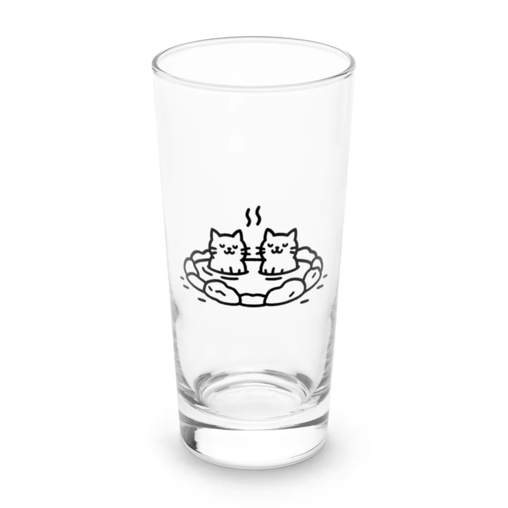 ねこ鉄道の温泉猫 Long Sized Water Glass :front