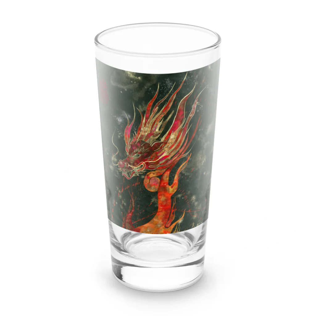 REISEI麗清-ARTの書画家：麗清REISEI「炎龍 FIRE DRAGON」2 Long Sized Water Glass :front