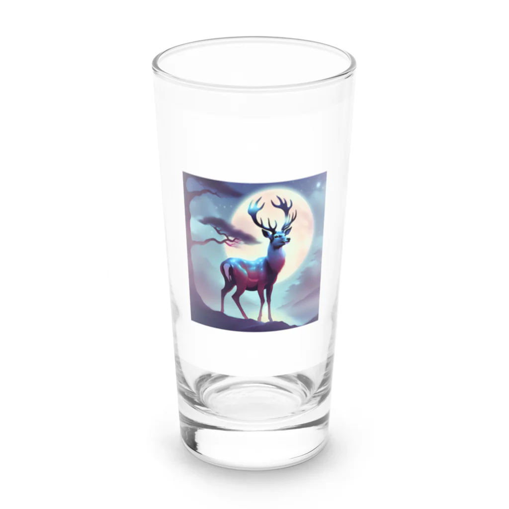 神秘的な動物達の神秘的な鹿 Long Sized Water Glass :front