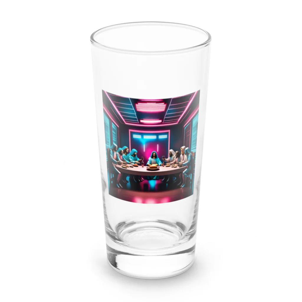 KenySignsの電脳時代の最後の晩餐のイラストグッズ Long Sized Water Glass :front