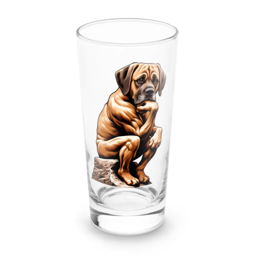 Urban A24の【Thinks】考える犬 Thinking Dog Long Sized Water Glass :front