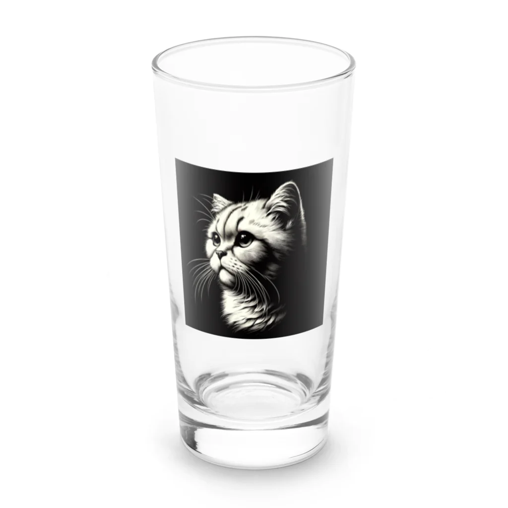 Artful Whiskersのノスタルジーねこ Long Sized Water Glass :front