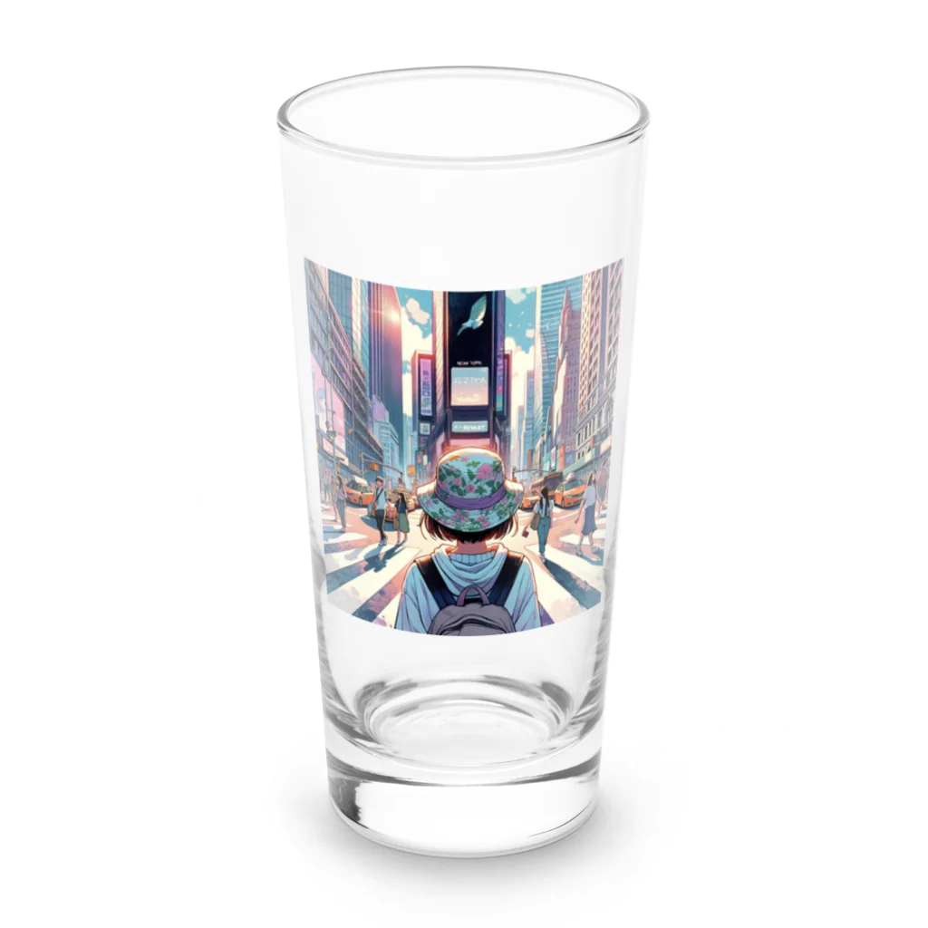 Artful Whiskersの一人旅の少女 Long Sized Water Glass :front