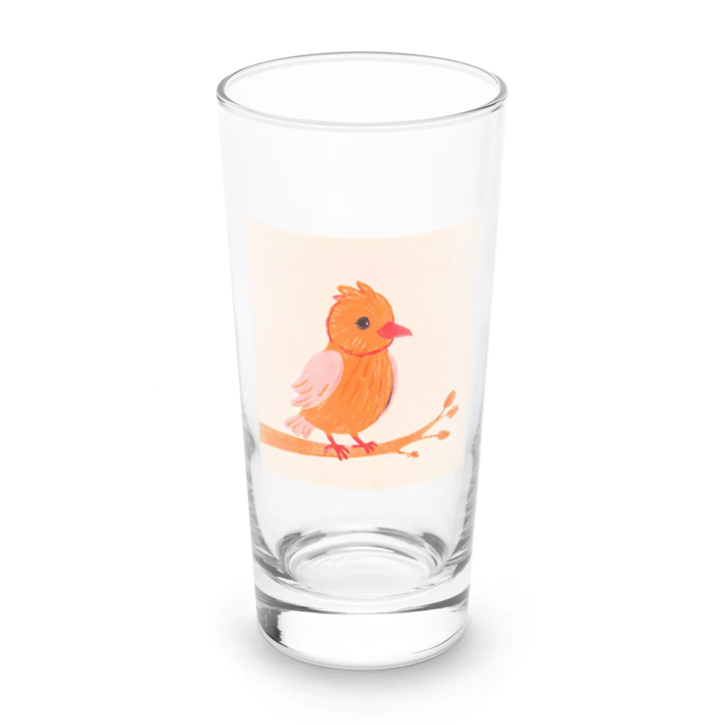 スプラッシュルークのかわいい小鳥のイラストグッズ Long Sized Water Glass :front