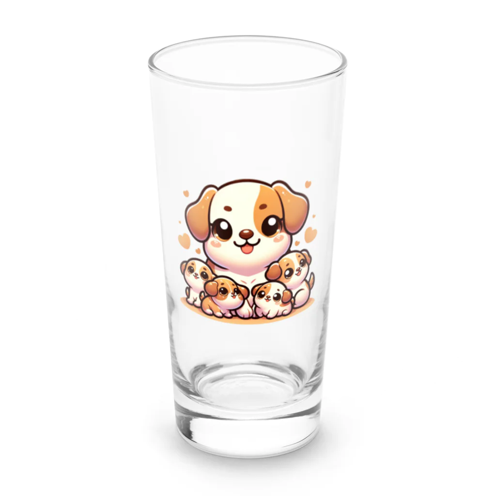 mitsu5872のわんぱく子犬とやさしいママ Long Sized Water Glass :front