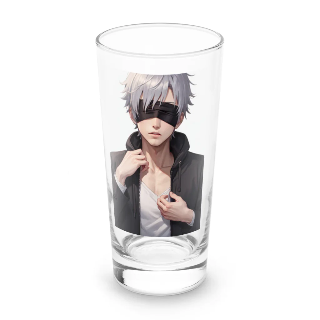 かわいい女の子とシュールな絵の五條　悟飯 Long Sized Water Glass :front