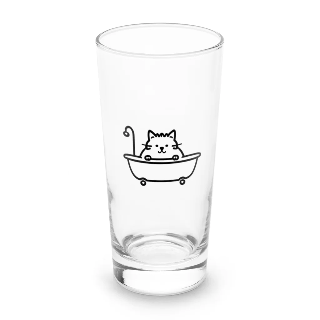 NIANのバスタブネコ Long Sized Water Glass :front