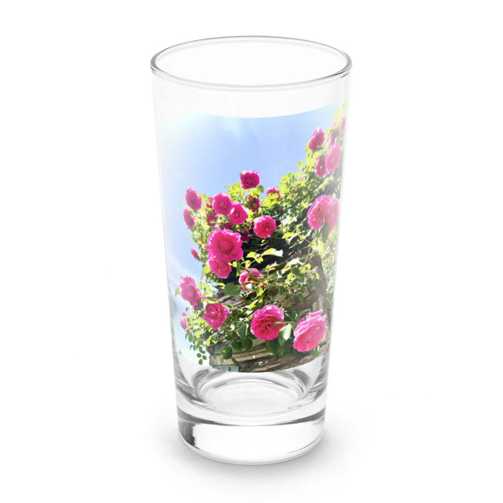 maikoのショップの薔薇と青空 Long Sized Water Glass :front